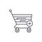 Online shopping line icon concept. Online shopping vector linear illustration, symbol, sign