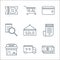 online shopping line icons. linear set. quality vector line set such as money, delivery truck, store, bill, sold out, list search