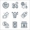 online shopping line icons. linear set. quality vector line set such as online shop, qr code, security check, flash sale, rating,