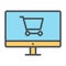 Online Shopping Pixel Perfect Vector Thin Line Icon 48x48.