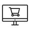 Online Shopping Pixel Perfect Vector Thin Line Icon 48x48. Simple Minimal Pictogram