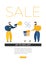 Online shopping salesman flat vector image