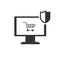 Online shopping, security vector icon. Security vector icon