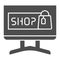 Online shopping solid icon. Online store vector illustration isolated on white. Internet shopping glyph style design