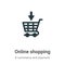 Online shopping vector icon on white background. Flat vector online shopping icon symbol sign from modern e commerce and payment