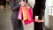 Online shopping website woman holding shopping bags buy products items at retail shopping mall. Couple lover buy items together bl