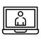 Online speaker icon, outline style