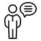 Online speaker icon outline vector. Group communication