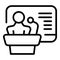 Online speaker icon outline vector. Group video