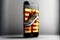 Online sportswear shopping on smart phone. Mobile screen showing modern sneaker.
