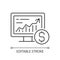 Online stock trading linear icon