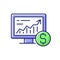 Online stock trading RGB color icon