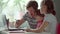 Online study, cute boy and girl use laptop for education. Children have homework at distance learning.