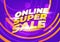 Online super sale banner template. Layout for online shopping, product, promotions, website and brochure. Vector Illustration
