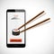 Online sushi inside smartphone