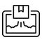 Online tablet delivery shopping icon, outline style