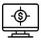 Online target audience icon, outline style