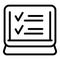 Online task icon, outline style