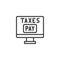 Online taxes pay outline icon