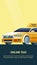 Online Taxi Service Banner. Vector Illustration