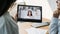 online teamwork video call business colleagues