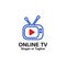 Online television logo design. Smart TV icon. Streaming TV logo