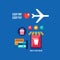 Online tickets booking Mobile payment Travel Tourism Vacation Technology concept