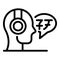 Online translator icon, outline style