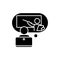 Online tutor black glyph icon