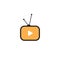 Online TV Channel Icon Vector. Streaming Television Symbol Image