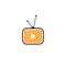 Online TV Channel, Streaming Television Icon Vector