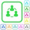Online users vivid colored flat icons icons