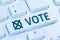 Online vote button election internet blue computer keyboard