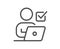 Online Voting line icon. Internet vote sign. Vector