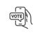Online voting line icon. Internet vote sign. Vector
