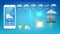 Online Weather Widget On Smartphone Screen Vector