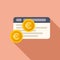 Online web credit money icon flat vector. Change safe wallet
