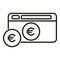 Online web credit money icon outline vector. Change safe wallet