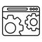 Online web gear icon outline vector. Internet strategy