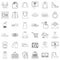 Online wholesale trade icons set, outline style