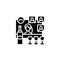 Online wine tasting glyph icon