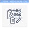 Online workflow line icon. Editable illustration