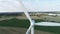 Onshore wind turbine close-up motion shot
