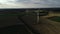 Onshore wind turbine farm at Sunset