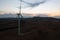 Onshore wind turbine in the hilly region