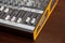 Ontario, Canada - May 21 2018: Audio studio sound mixing equalizer equipment board sliders
