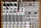 Ontario, Canada - May 21 2018: Audio studio sound mixing equalizer equipment board with wires