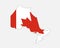 Ontario Map on Canadian Flag. ON, CA Province Map on Canada Flag. EPS Vector Graphic Clipart Icon