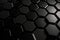 Onyx black hexagon background. Generative AI