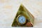 Onyx stone pyramid with clock